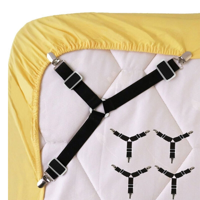 1pc  Quality Nylon Elastic Rope Hold Sheets Tightly Triangle Bed Mattress Sheet Clips Grippers Straps Suspender Fastener Holder
