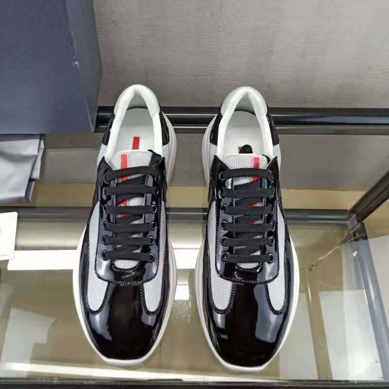 Bright Patent Leather Mesh Breathable Casual Shoes Comfortable Leather Men's Shoes 2020 Spring All-match Sports Trend Sneakers