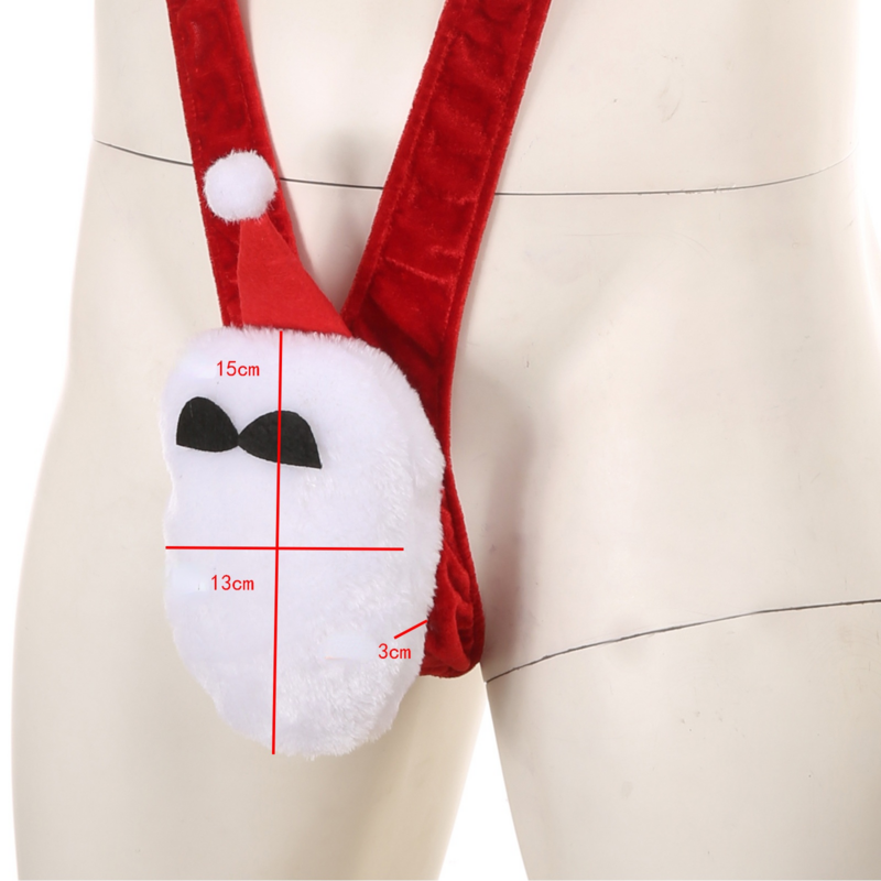 Mens 2021 Sexy Kerstman Stijl G Strings Cosplay Mankini V Cross Erotische Gay Volwassen Thong Ondergoed