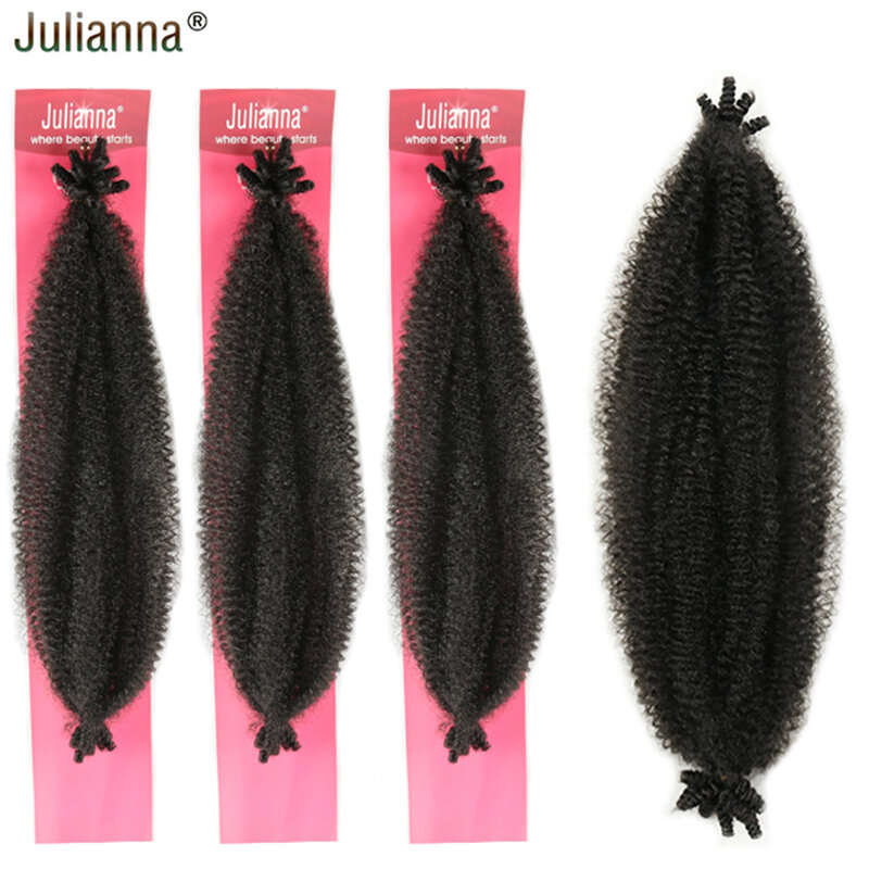 JULIANNA – Extensions capillaires synthétiques bouclées au Crochet, tresses Afro au Crochet, blondes, rouges, brunes, Kanekalon