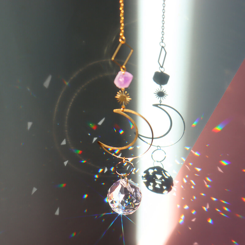 Витражная призма, подвесные кристаллы для окон, Ловец радусветильник, Кристальное солнце 50 мм, летний подарок, восьмиугольные бусины