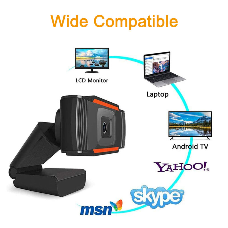 Cámara Web Full HD 1080P, Webcam 1080P, 720P, 480P, USB, grabación de vídeo, cámara Web con micrófono para PC