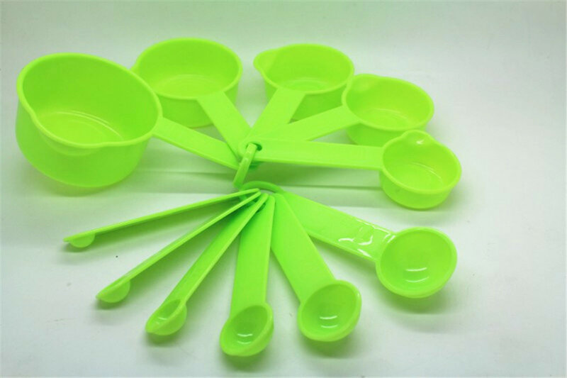 Juego de cucharas de plástico para decoración del hogar, set de 11 cucharas de escala marcadas para hornear, manualidades, 2021