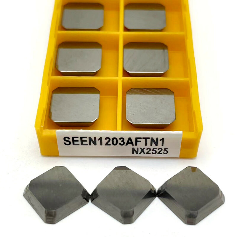 Seen1203 aftni nx2525 inserções de carboneto de alta qualidade lâminas de trituração cortador de metal cnc seen1203 aftni nx2525