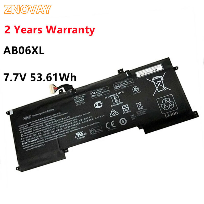 AB06XL Batterie pour HP ENVY 13-AD019TU 13-AD020TU 13-AD106TU 13-AD108TU TPN-I128 HSTNN-DB8C 921408-2C1 921438-855 7.7V 53.61WH