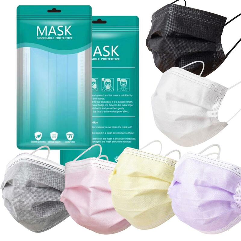 Descartável máscara médica boca rosto máscara cirúrgica não-tecido 3 camadas filtro de dobra elástico earloop máscara universal entrega rápida