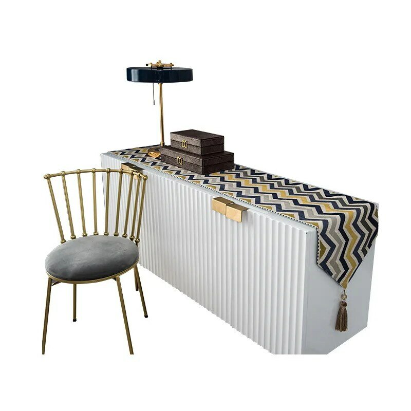 Nouveau tapis de table en tissu chenille rayé ins, nordique, table basse, meuble TV, décoration de table, drapeau