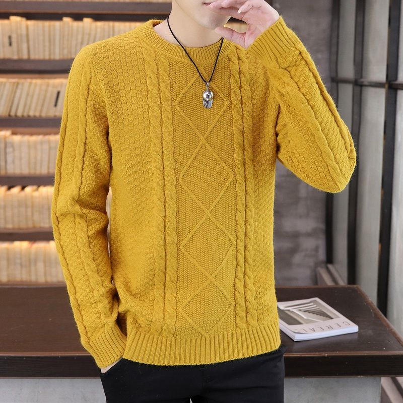 Новый стиль, мужской свитер, вязаная рубашка с свободным вырезом, пуловер