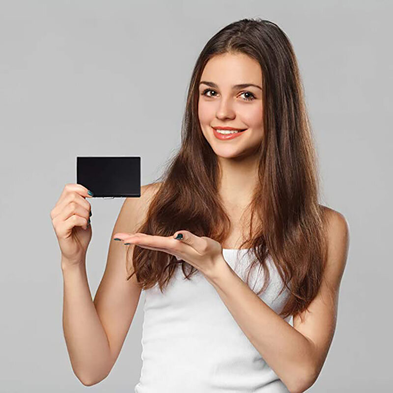 스테인레스 스틸 금속 카드 케이스 상자, 남성 여성 비즈니스 슬림 신용 카드 홀더 보호 지갑 커버 동전 지갑 알루미늄