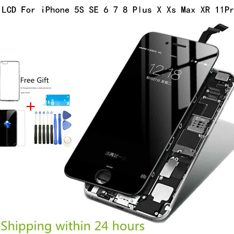 Lepszy wyświetlacz LCD dla iPhone 7 8 Plus 6 s 6splus 6 SE2020 czarny biały ekran dotykowy wymiana Digitizer montaż z narzędziami