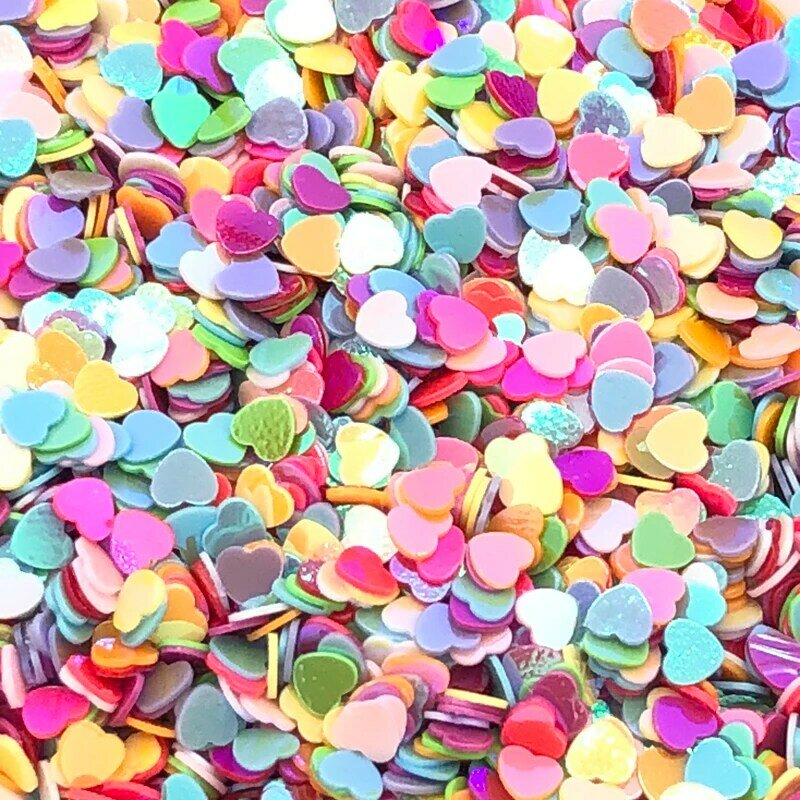 Inyajay  Loose Sequins 3mm Love Heart Shape Glitter Nail Sequins Shiny DIY Handcraft Manicure Accessories/Decoration Confetti