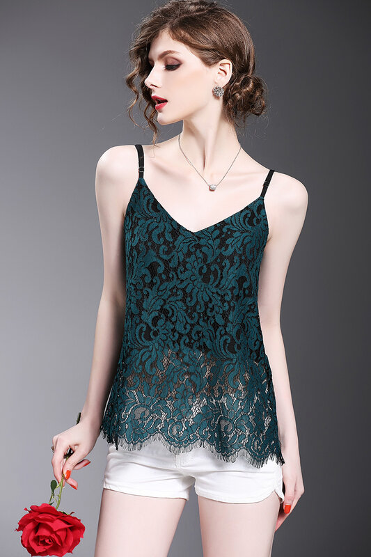 Strict brand 2021 new women's clothing sexy perspective lace suspender adjustable waistcoat