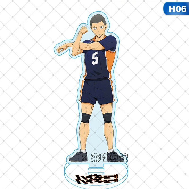 Anime haikyuu! Suporte de mesa acrílico figuras modelos voleibol adolescentes figuras suporte de placa modelo placa decoração presente 15cm