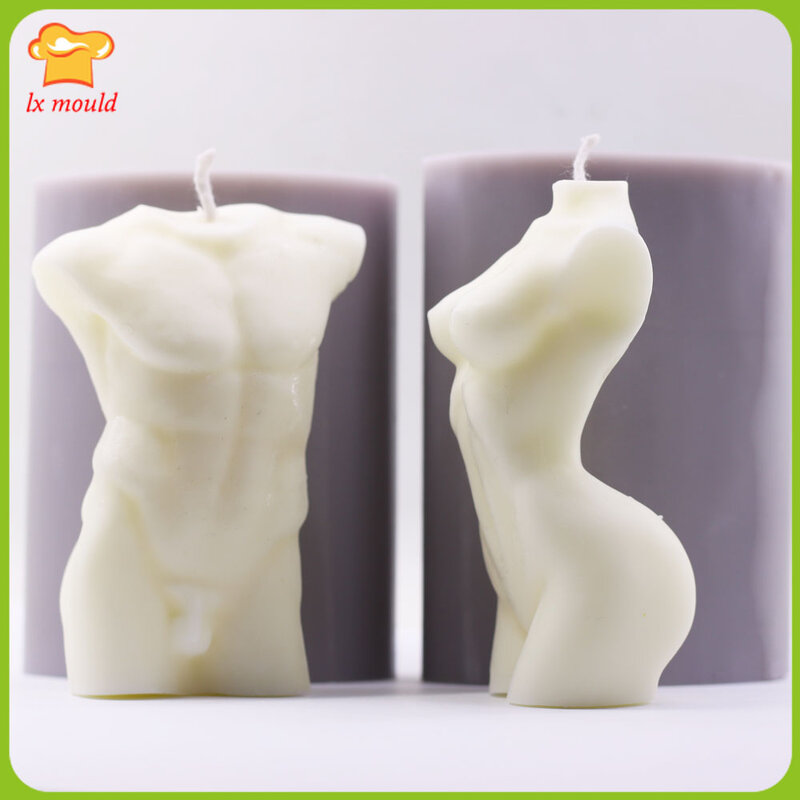 Molde de silicona de cuerpo 3D, arcilla polimérica para Chocolate, jabón, vela, cera de resina, molde de vela hecho a mano