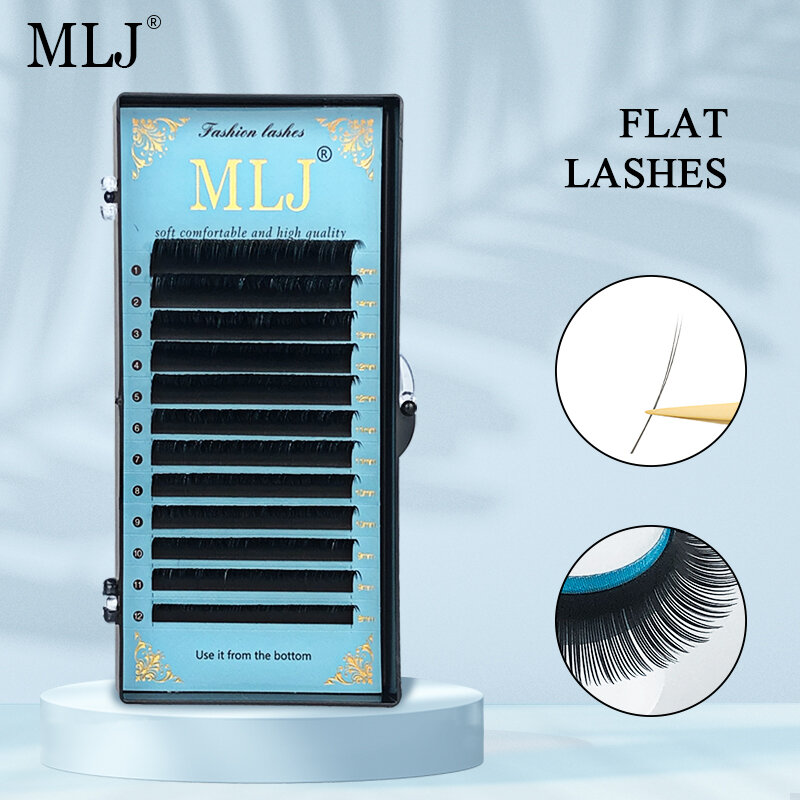 MLJ – faux-cils plats, Extensions de maquillage, pointes fendues, naturels, fins, professionnels, J B C D L LC LD