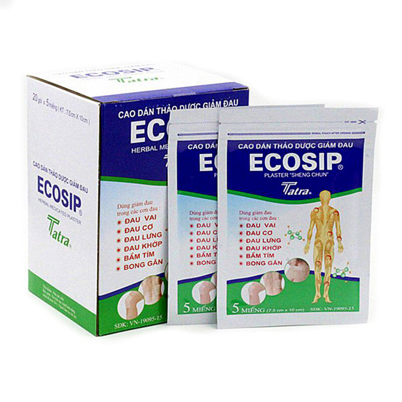 Tratamiento ECOSIP para artritis, parche para aliviar el dolor, hiperplasia ósea, reumatalgia, pasta de espondilosis, 100 piezas/20 bolsas