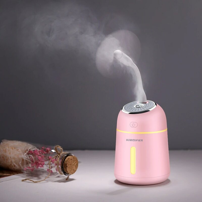 330ML USB Car Humidifier Ultrasonic Humidifier Mini Air Diffuser Humidification Mist Maker with LED light for Home Office