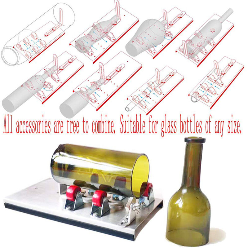 Taglierina per bottiglie di vetro fai-da-te dimensioni regolabili macchina per tagliare bottiglie di vetro in metallo per la lavorazione di bottiglie di vino decorazioni per la casa taglio