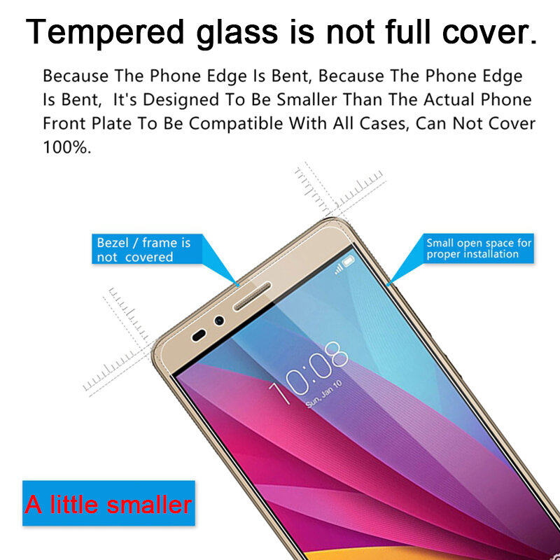 Protecteur d'écran, en verre trempé, pour Huawei Honor 8X 10X Lite 7X 6X 9X 8C 6C Pro 5C