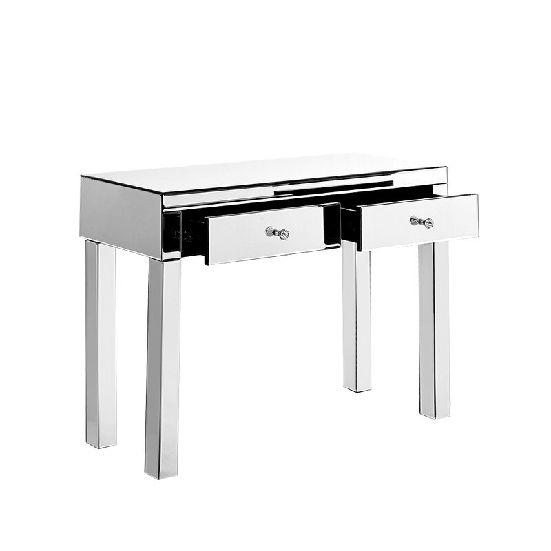 Minimalism Bedroom Makeup Furniture Beautify Mirrored Dressing Table Console table Corner table Dresser Lines Sculpture