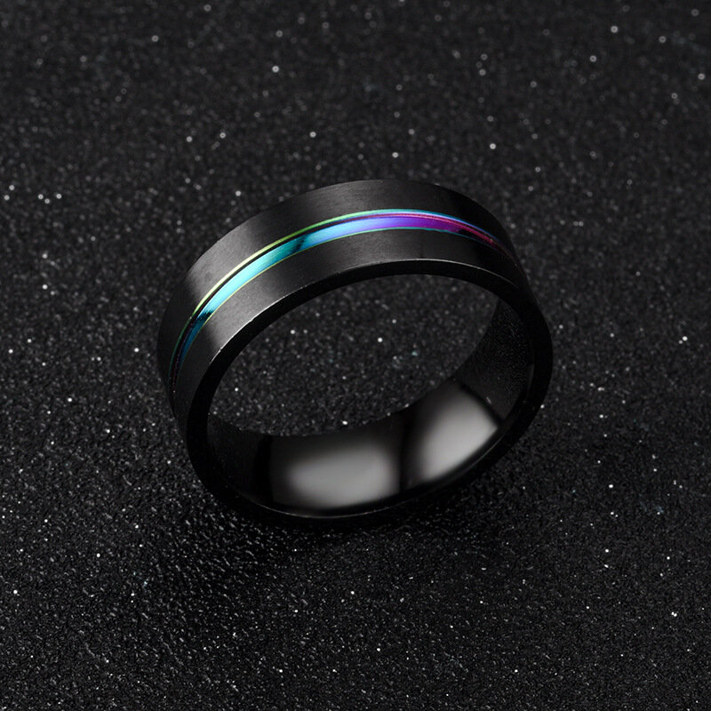 Anel masculino de alta qualidade, novo anel elegante, sofisticado, preto, com fenda, colorido, para festa, banquete, presente, jóias, atacado