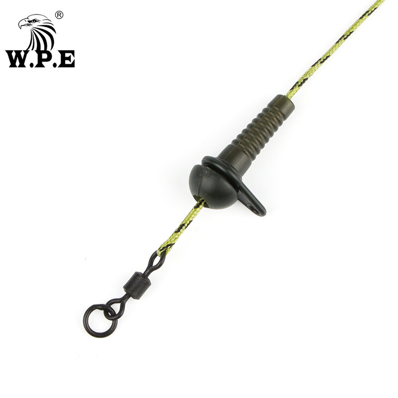 W.P.E 1pack/3pcs Carp Fishing Lead Core Swivel Rings Quick Change 35LB/45LB Hair Rig Braided Lead Core Carp Fishing Leader Line