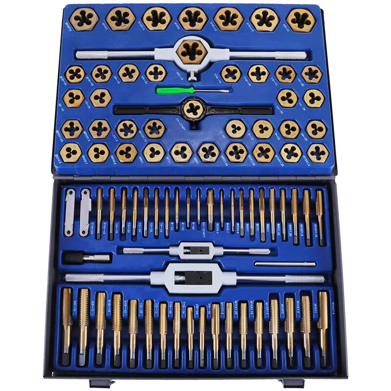 Vevor 86 Pcs Tappen Combinatie Sets Van Handgereedschap Verstelbare Sleutel Tungsten Steel Case Kit Metric Voor Machine draaibank Etc.