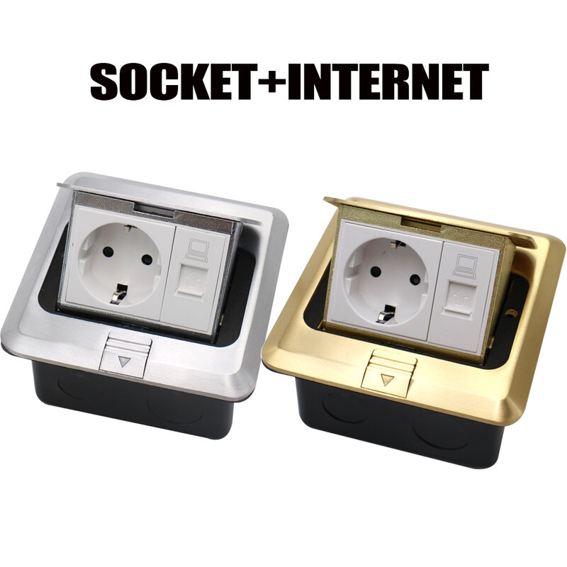 10A Eu Standaard Quick / Slow Pop Up Floor Socket Usb Telefoon Internet Sockets 2 Manier Elektrische Schakelaars Stopcontact