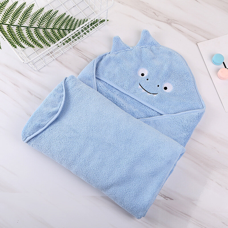 AY TescoBaby-Toalla de baño con capucha para bebé, paño de lana de Coral de dibujos animados, manta, albornoz