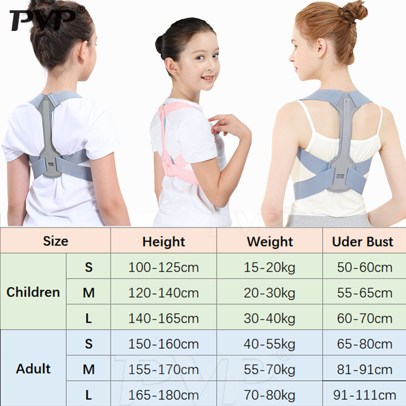 Corrector de postura para espalda, soporte para clavícula, columna vertebral, cinturón de soporte para hombros, alivio del dolor de espalda, corrección postural, Estudiante/niños/adultos