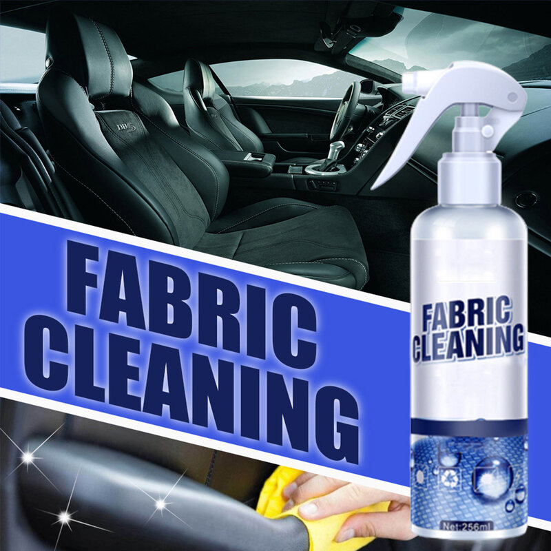 256ml Car Interior Fabric Cleaning Agent Leather Seat Cleaner Leather Flannel Woven Fabric Water-free Cleaning Agent Tool