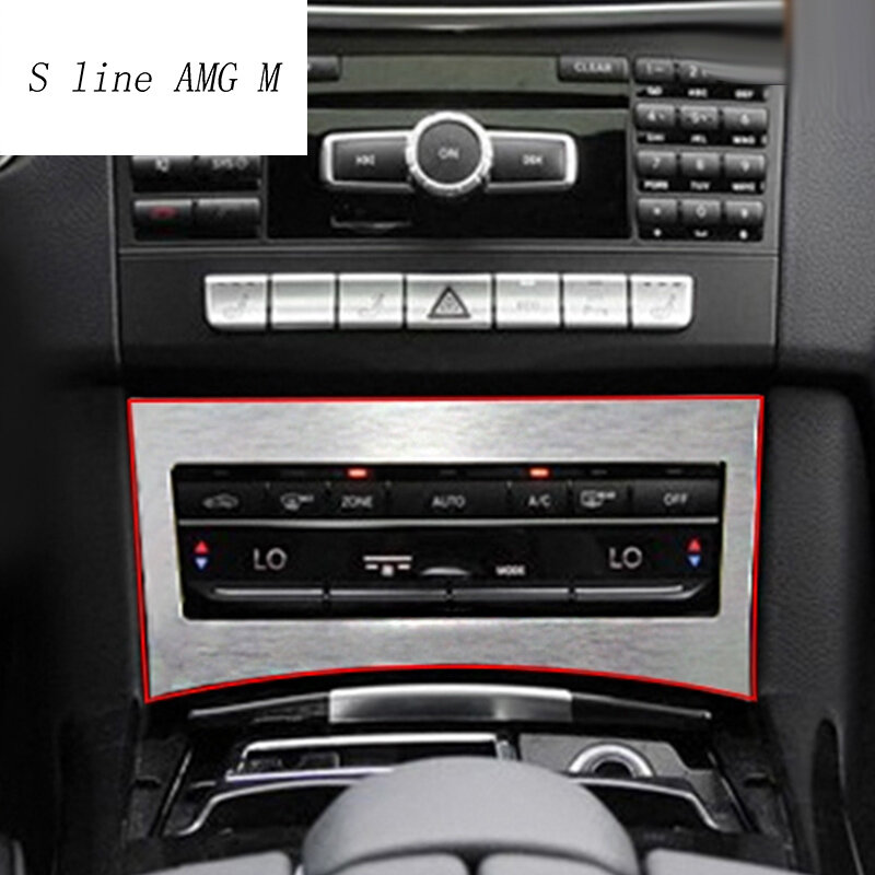 Capa decorativa para painel mercedes benz e class w212, acessório com botão de controle de cd, ar condicionado e interior