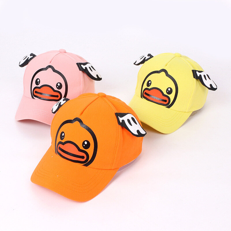 Casual Accessories Wings Children Baseball Snapback CapsKorean Cute Kids Hat For Boy Girl Cartoon Print Duck Toddler Visors Cap