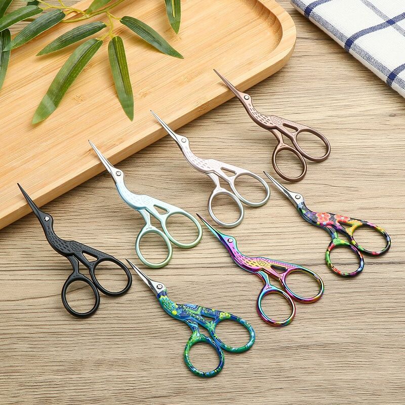 1Pc Retro Stainless Steel Scissors Cross Stitch Scissors Embroidery Sewing Craft Thread Scissors For Home Office Accessories
