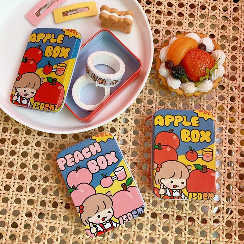 9.5 x 6.5cm Square Metal Storage Container Hand Account Sticker Candy Elegant Tinplate Empty Tins Iron Box Collecting Case Grid