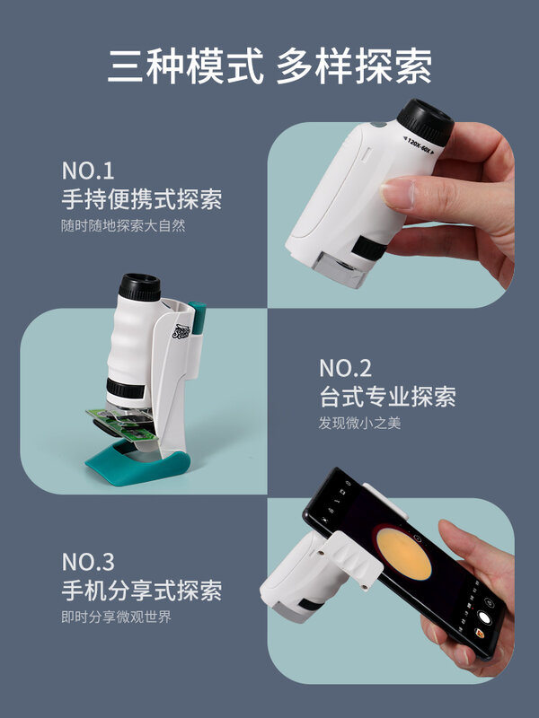 Darwin – Microscope scientifique Portable, jouets scientifiques, équipement d'expérimentation pour mini microscope de poche primaire, cadeaux pour enfants