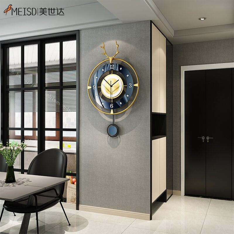 MEISD-Reloj de pared de Metal, Péndulo de hierro forjado para interiores del hogar, decoración de sala de estar, Industrial, envío gratis