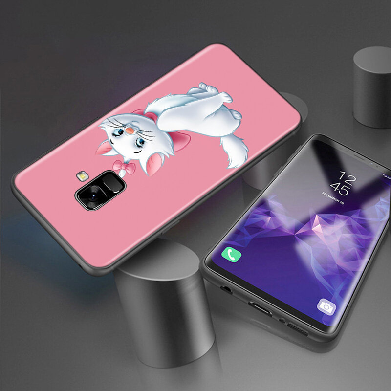Coque de téléphone Disney Marie Cat en Silicone, étui souple noir pour Samsung Galaxy A9 A8 Star A750 A7 A6 A5 A3 Plus 2018 2017 2016