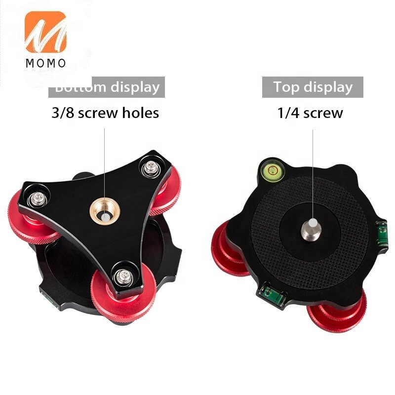 Cabezal de trípode flexible portátil para cámara fotográfica, base de ajuste preciso de nivel de burbuja, accesorios para cámara fotográfica