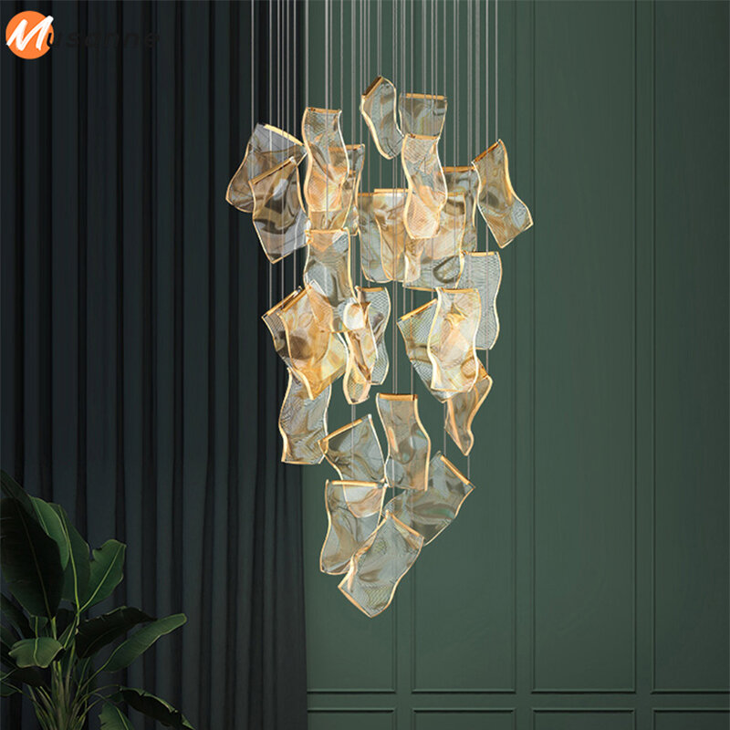 Nordic postmodernen LED beleuchtung einfache licht luxus wohnzimmer lampe kreative treppen speisesaal papier große beleuchtung