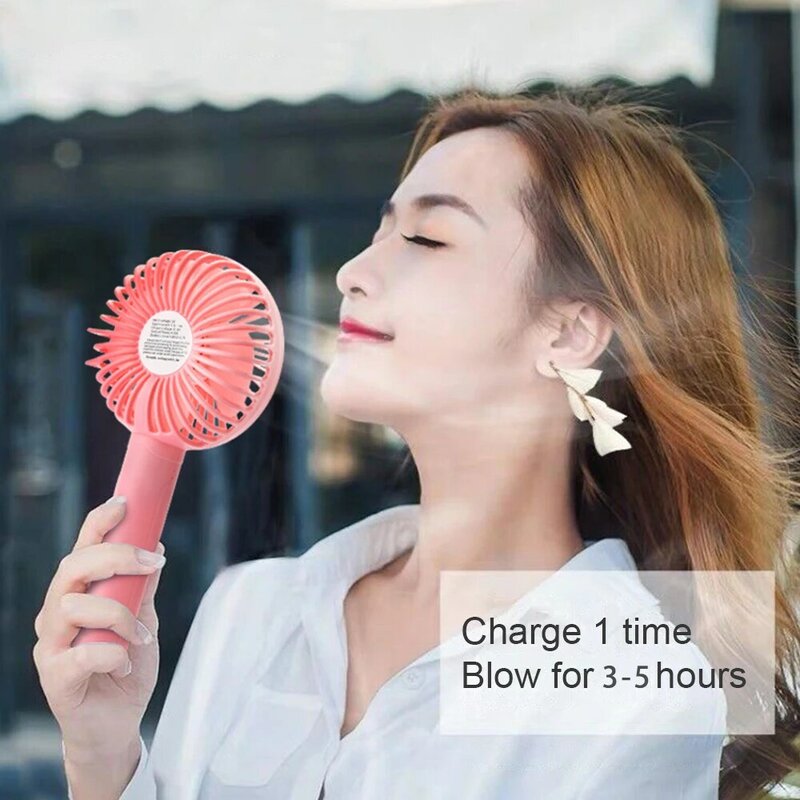 Handheld USB Mini Fan Wind Power Ultra-Quiet and Convenient Portable Handheld Rechargable Cute Small Cooling Fan Adjustable