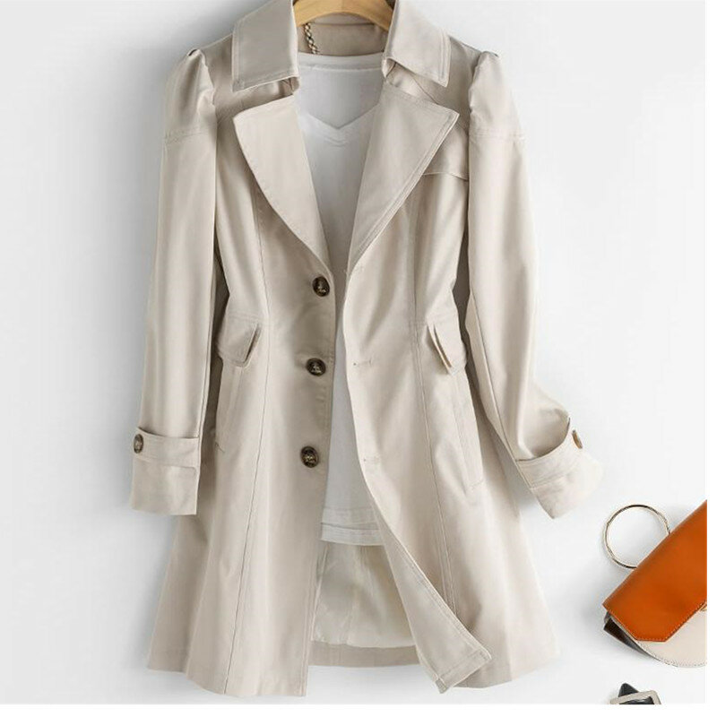 Trench Coat OL Long pour femmes, élégant, coupe-vent, grande taille, décontracté, 5xl, printemps-automne