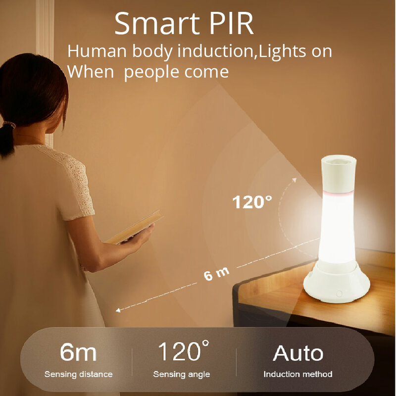 Lampe LED Portable avec capteur IR Rechargeable par USB, luminaire décoratif d'intérieur, idéal pour une chambre à coucher