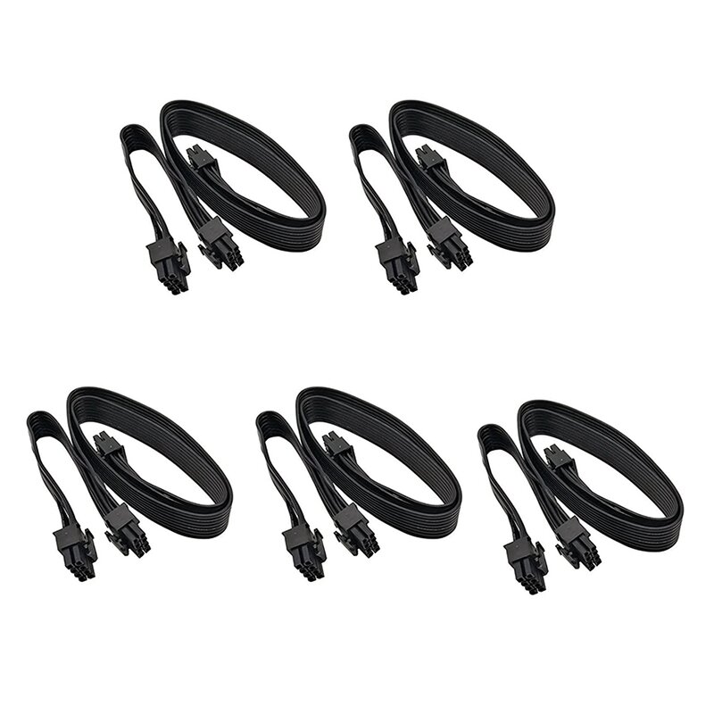 5Pcs ATX CPU 8 Pin Male to Dual PCIe 2X 8 Pin (6+2) Male Power Adapter Cable for Corsair Modular Power Supply(63cm+23cm)