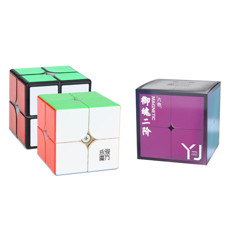 QiYi-Cubo mágico Rubix 2x2 magnético Original, rompecabezas profesional de velocidad 2x2x2, juguetes antiestrés 2x2, Cubo mágico húngaro