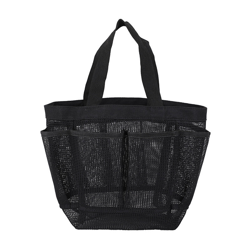 1PC Portable Mesh Shower Caddy Quick Dry Shower Tote Hanging Bath Toiletry Organizer Bag Compressed Pockets Double Handles