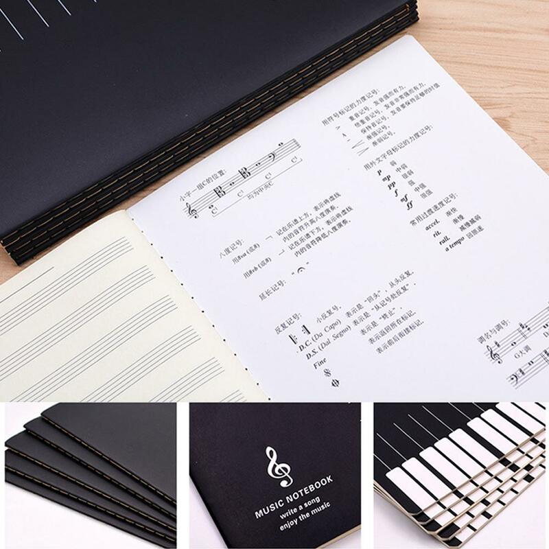 18 folhas de música prática notebook piano violino livro universal cinco-linha notebook padrão aleatório ferramenta de música memo aprendizagem papel