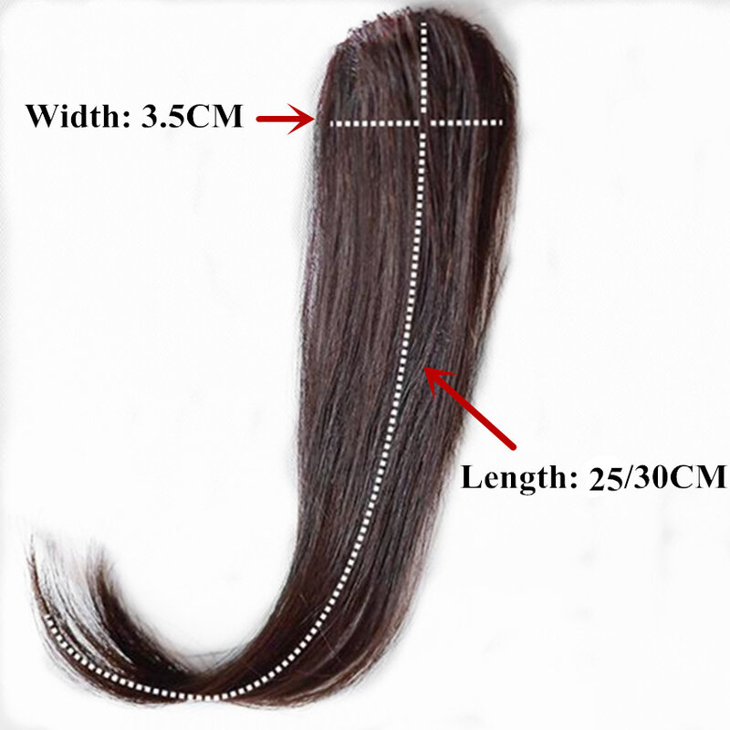 Halo Lady Beauty-extensiones de cabello humano no remy, frontal de 25-30CM de largo flequillo, pieza de cabello Natural con flequillo lateral