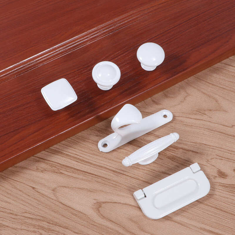 American Aluminum Alloy White Handles Simple Furniture Hardware Wardrobe Cabinet Drawer Door Knobs For Kitchen Bedroom Bathroom