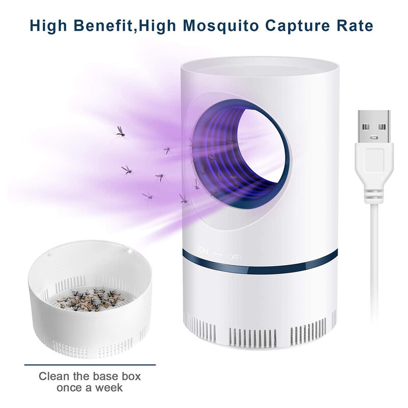 Fotocatalizzatore Mosquito Killer Lamp New Home Bedroom USB Fly Killer repellente per zanzare LED Light Mute Mosquito Trap Lamp